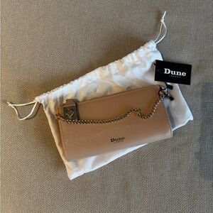 Dune London Cream Leather Clutch